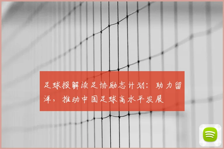足球报解读足协励志计划：助力留洋，推动中国足球高水平发展